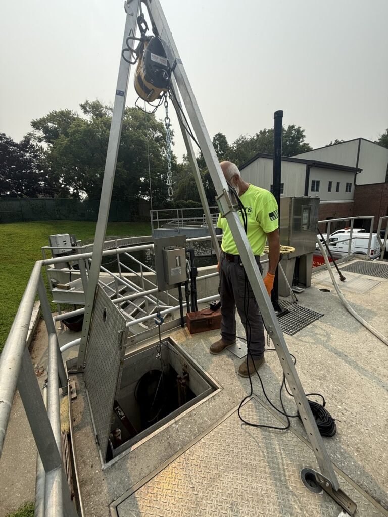 ETS crew performing field operations at a water treatment facility