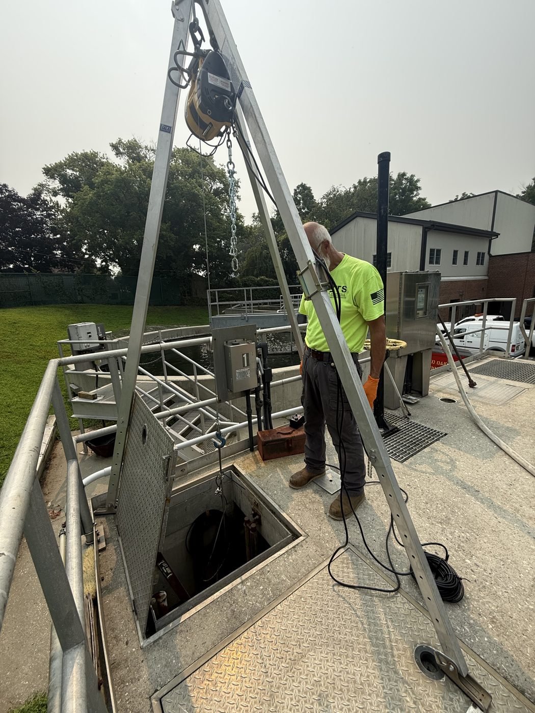 ETS crew performing field operations at a water treatment facility